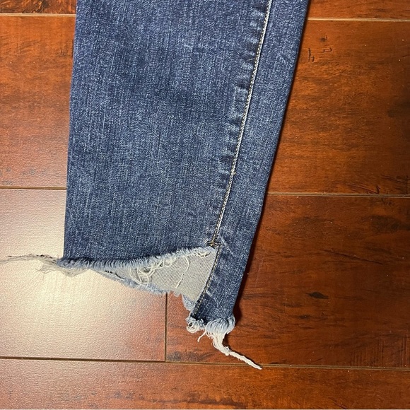 FRAME Denim Le Skinny De Jeanne Meyer Wash Jeans High Rise Raw Hem Size 32 - Picture 7 of 13